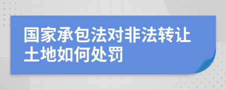 國家承包法對非法轉(zhuǎn)讓土地如何處罰