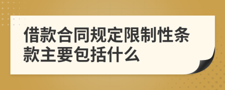 借款合同規(guī)定限制性條款主要包括什么