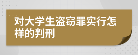 對大學(xué)生盜竊罪實(shí)行怎樣的判刑