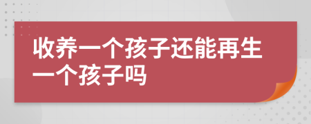 收養(yǎng)一個孩子還能再生一個孩子嗎