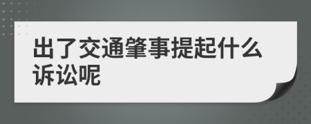 出了交通肇事提起什么訴訟呢