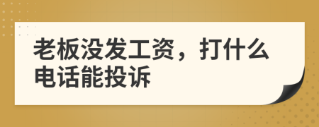 老板沒發(fā)工資，打什么電話能投訴