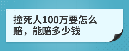 撞死人100萬(wàn)要怎么賠，能賠多少錢(qián)
