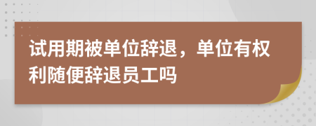 試用期被單位辭退，單位有權(quán)利隨便辭退員工嗎