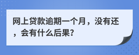 網(wǎng)上貸款逾期一個月，沒有還，會有什么后果？