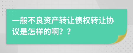 一般不良資產(chǎn)轉(zhuǎn)讓債權(quán)轉(zhuǎn)讓協(xié)議是怎樣的??？？