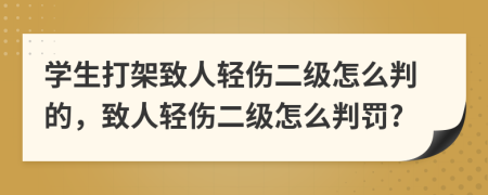 學生打架致人輕傷二級怎么判的，致人輕傷二級怎么判罰?