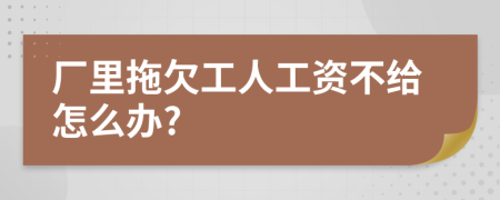 廠里拖欠工人工資不給怎么辦?