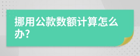 挪用公款數額計算怎么辦?