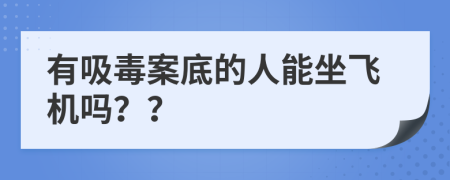 有吸毒案底的人能坐飛機嗎？？