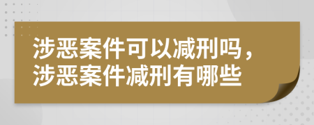 涉惡案件可以減刑嗎，涉惡案件減刑有哪些