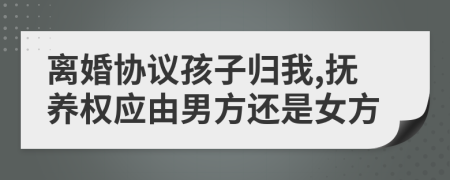 離婚協(xié)議孩子歸我,撫養(yǎng)權(quán)應(yīng)由男方還是女方