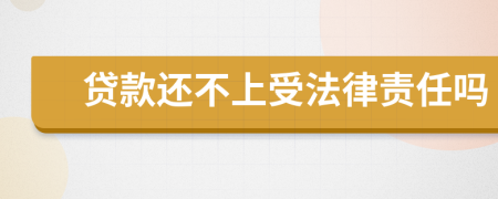 貸款還不上受法律責(zé)任嗎