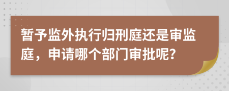 暫予監(jiān)外執(zhí)行歸刑庭還是審監(jiān)庭，申請哪個部門審批呢？