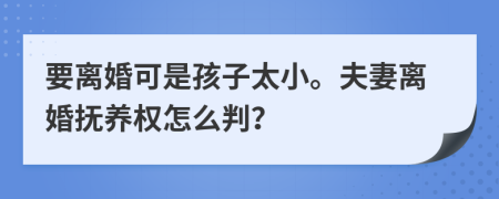 要離婚可是孩子太小。夫妻離婚撫養(yǎng)權(quán)怎么判？