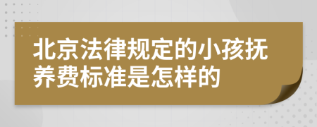 北京法律規(guī)定的小孩撫養(yǎng)費(fèi)標(biāo)準(zhǔn)是怎樣的