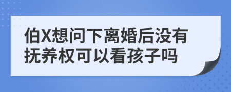 伯X想問(wèn)下離婚后沒(méi)有撫養(yǎng)權(quán)可以看孩子嗎