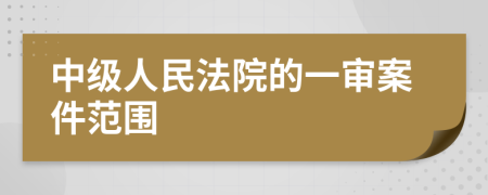 中級人民法院的一審案件范圍