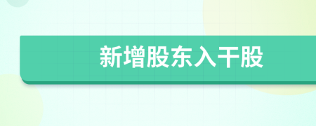 新增股東入干股