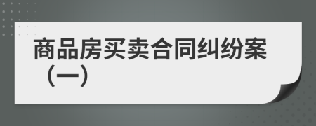 商品房買賣合同糾紛案（一）