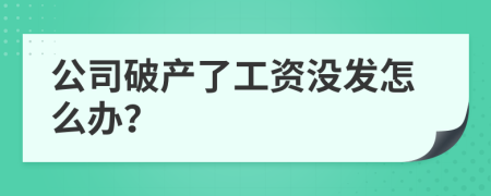 公司破產(chǎn)了工資沒發(fā)怎么辦？