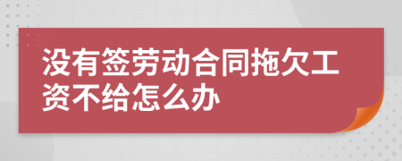 沒(méi)有簽勞動(dòng)合同拖欠工資不給怎么辦