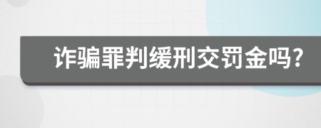 詐騙罪判緩刑交罰金嗎?