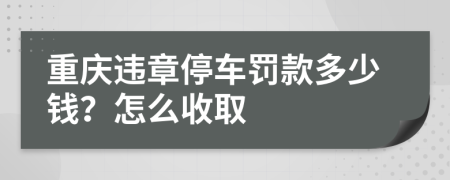 重慶違章停車罰款多少錢？怎么收取