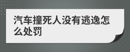 汽車撞死人沒有逃逸怎么處罰