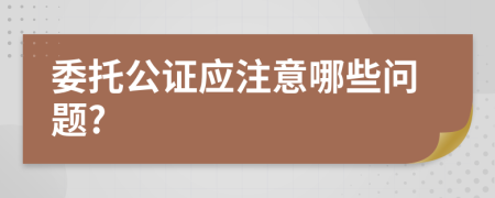 委托公證應(yīng)注意哪些問題?