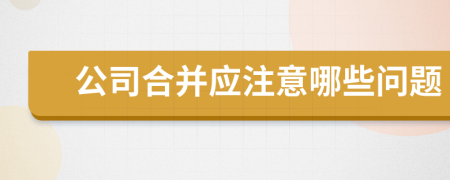 公司合并應(yīng)注意哪些問題