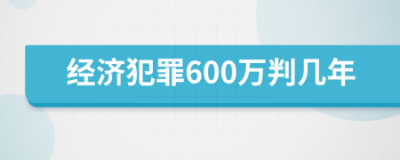 經(jīng)濟(jì)犯罪600萬判幾年