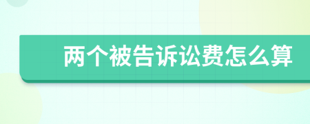 兩個(gè)被告訴訟費(fèi)怎么算
