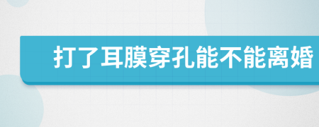 打了耳膜穿孔能不能離婚