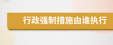 行政強制措施由誰執(zhí)行