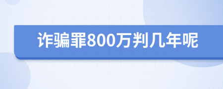 詐騙罪800萬判幾年呢
