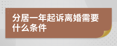 分居一年起訴離婚需要什么條件