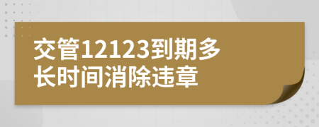 交管12123到期多長時間消除違章