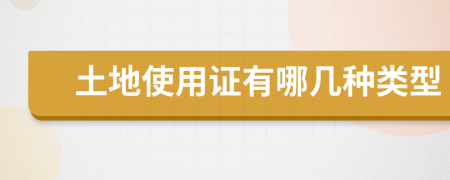 土地使用證有哪幾種類型