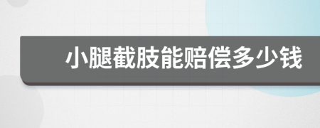 小腿截肢能賠償多少錢
