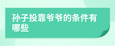 孫子投靠爺爺?shù)臈l件有哪些