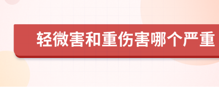 輕微害和重傷害哪個(gè)嚴(yán)重