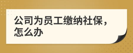 公司為員工繳納社保，怎么辦
