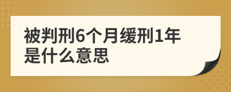 被判刑6個月緩刑1年是什么意思