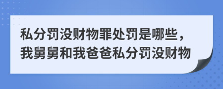 私分罰沒財(cái)物罪處罰是哪些，我舅舅和我爸爸私分罰沒財(cái)物