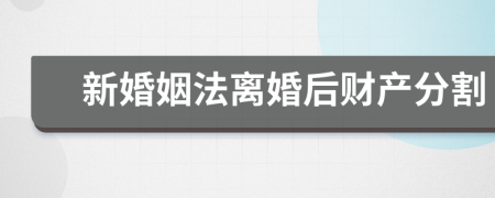 新婚姻法離婚后財產(chǎn)分割