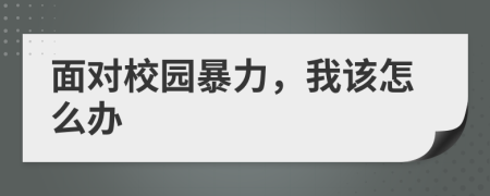 面對校園暴力，我該怎么辦