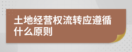 土地經(jīng)營權(quán)流轉(zhuǎn)應(yīng)遵循什么原則