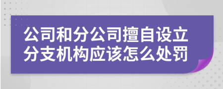 公司和分公司擅自設(shè)立分支機(jī)構(gòu)應(yīng)該怎么處罰