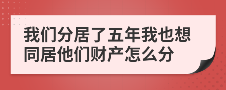 我們分居了五年我也想同居他們財產(chǎn)怎么分